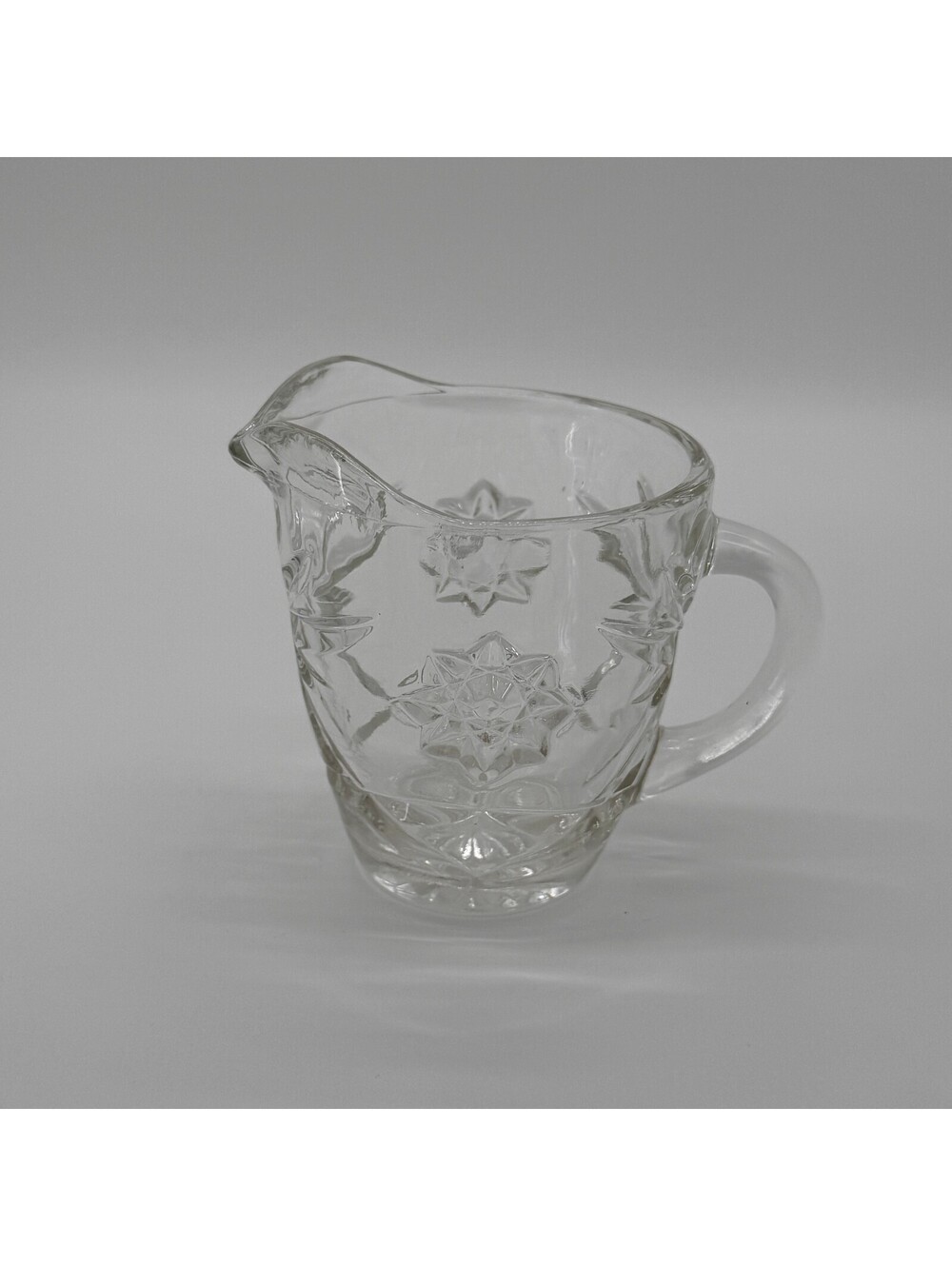 Vintage Anchor Hocking Early American Prescut Clear Glass Creamer Pitcher